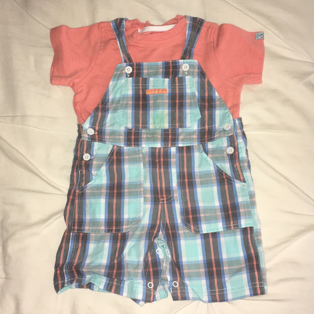 Calvin Klein Jeans Plaid Shortalls set 24M